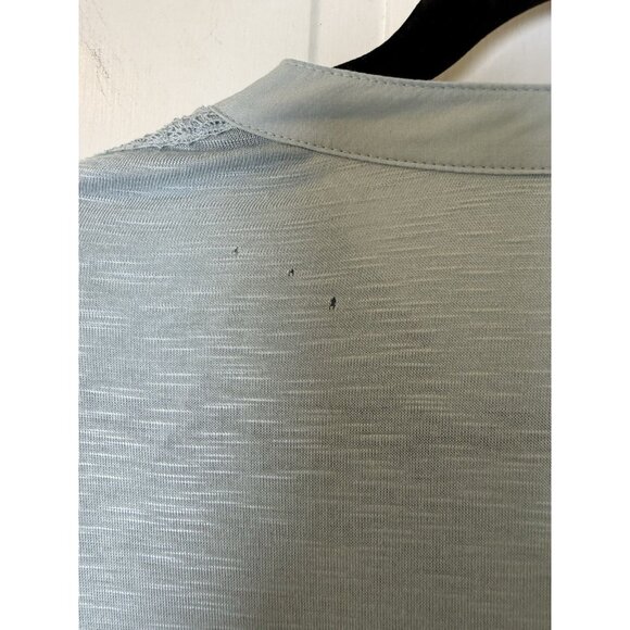 Democracy Embroidered 3/4 Sleeve Heather Muted Blue Small Blouse - Flawed - Picture 8 of 13